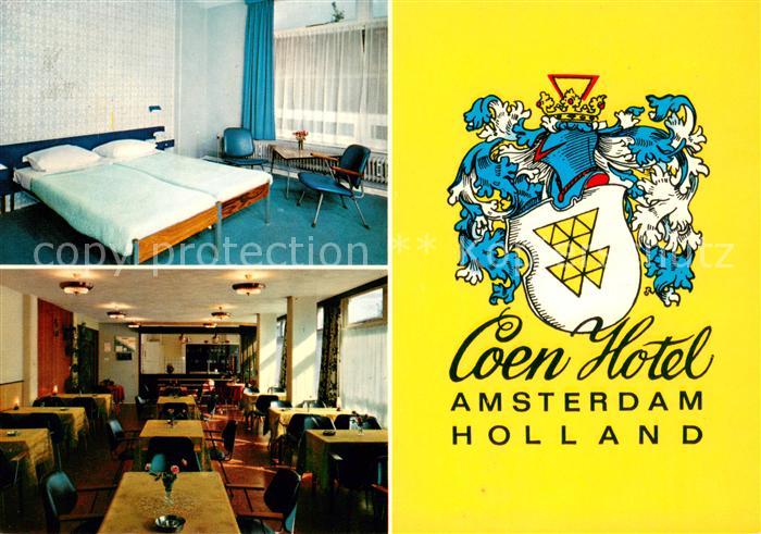Amsterdam Niederlande Coen Hotel Restaurant Doppelzimmer Wappen