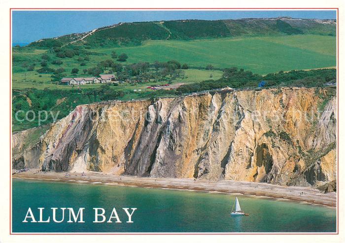 Alum Bay Standstone cliffs aerial view