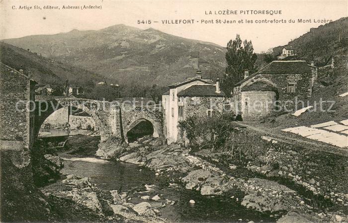 Villefort Lozere Pont St Jean et les contreforts du Mont
