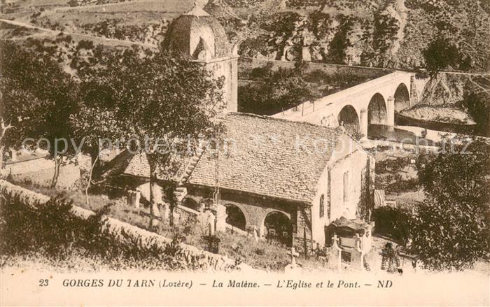 Gorges du Tarn La Malene Eglise et le Pont