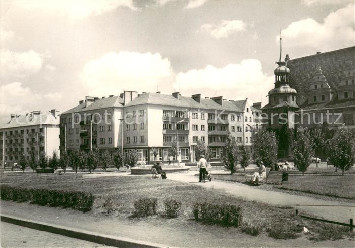 Brzeg Brieg Schlesien Rynek z prawej fragment ratusza