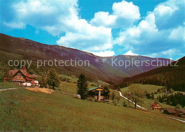 Spindleruv Mlyn Spindlermuehle Udoli Sv Petra s pozadim Kozich hrbetu Zelezne a