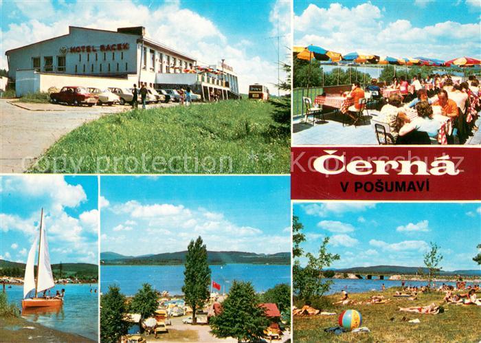 Cerna v Posumavi Cesky Krumlov Hotel Racek Terasa hotelu Racek Camping Plaz