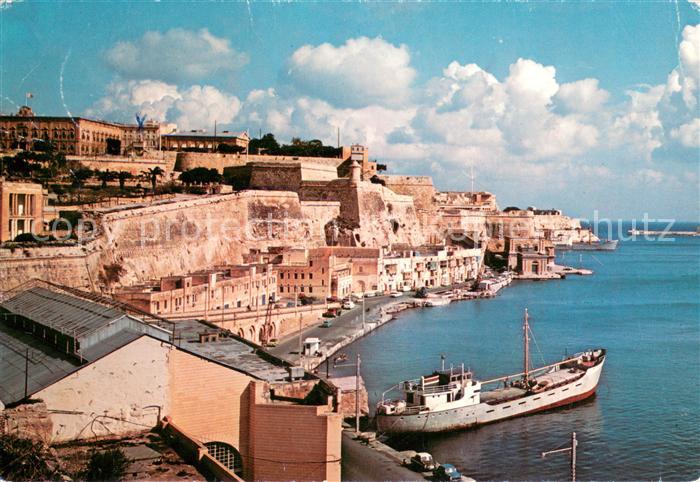 Malta View of Valletta Bastions and Grand Harbour