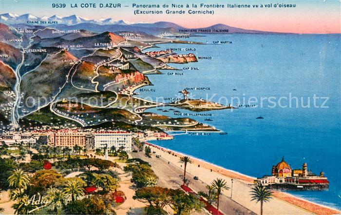 Nice Alpes Maritimes Panorama a la Frontiere Italienne vu a