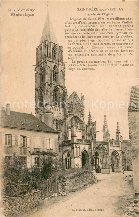 Vezelay Saint Pere sous Vezelay Facade de l'Eglise