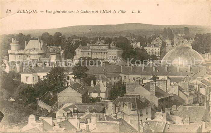 Alencon Vue generale vers le Chateau et l’Hotel de Ville