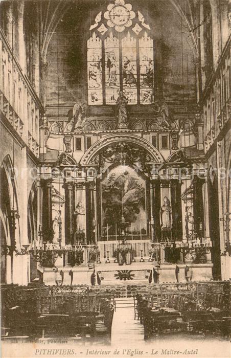 Pithiviers Loiret Interieur de l’Eglise Le Maitre Autel