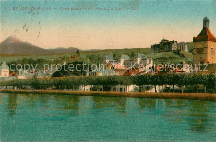 Evian-les-Bains Haute Savoie Panorama Vue prise du Lac