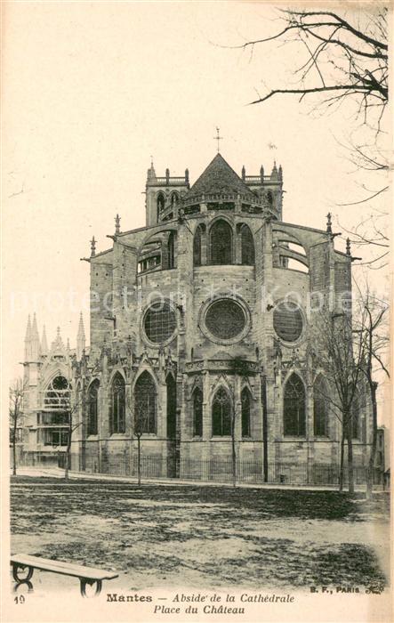 Mantes-la-Jolie Abside de la Cathedrale Place du Chateau