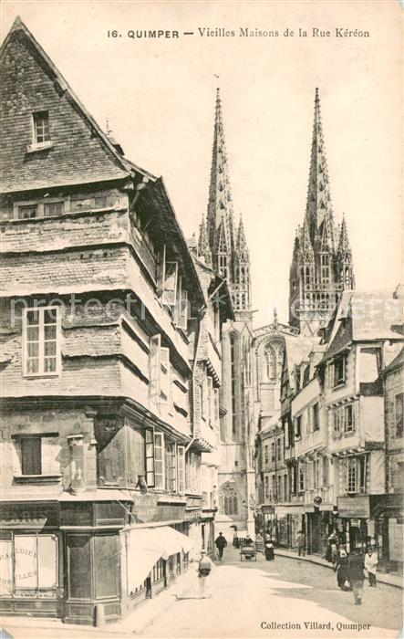 Quimper Vieilles maisons de la Rue Kéréon Eglise