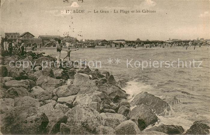 Agde La plage et les cabines