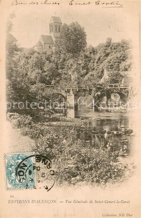 Saint-Ceneri-le-Gerei Bords de la rivière vue sur l'Eglise
