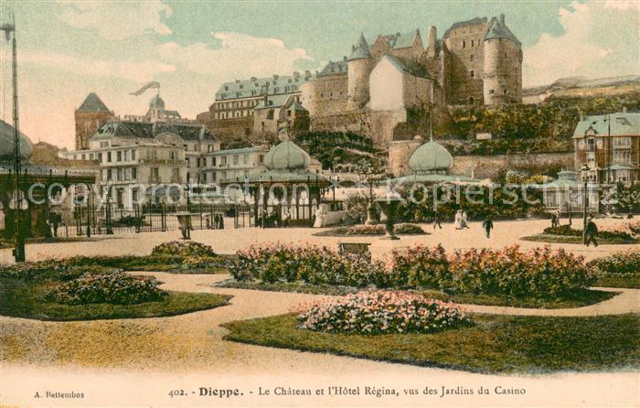 Dieppe 76 Chateau Hôtel Régina vus des jardins du