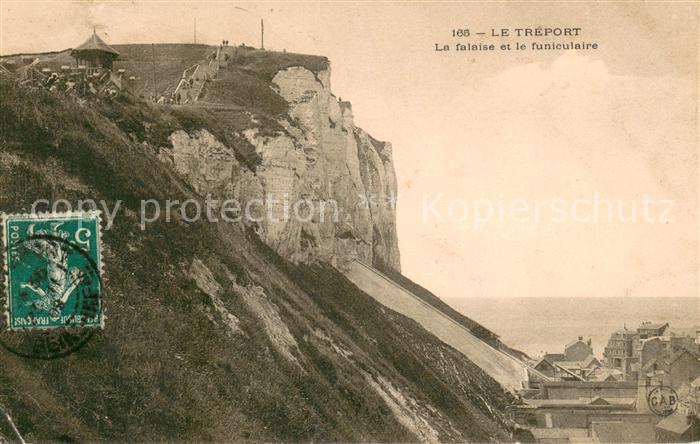 Le Treport La falaise et le funiculaire