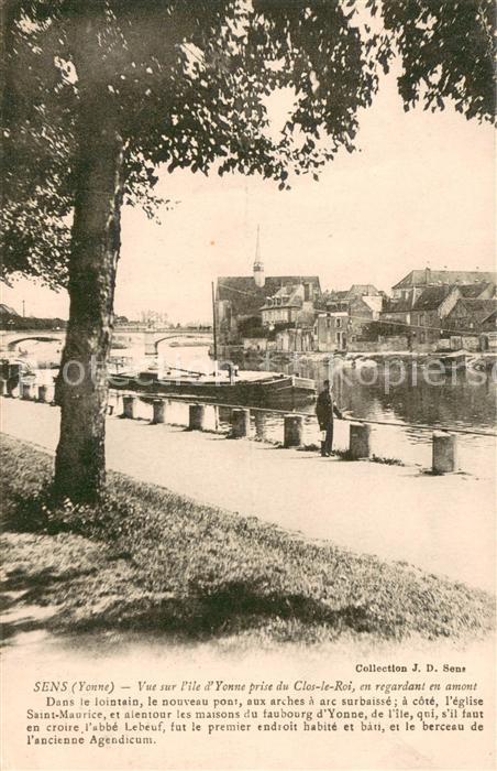 Sens 89 Vue sur l'ile d Yonne prise du Clos le Roi