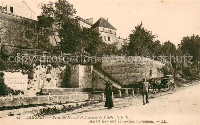 Langres Porte du Marché et Fontaine de l Hôtel de Ville