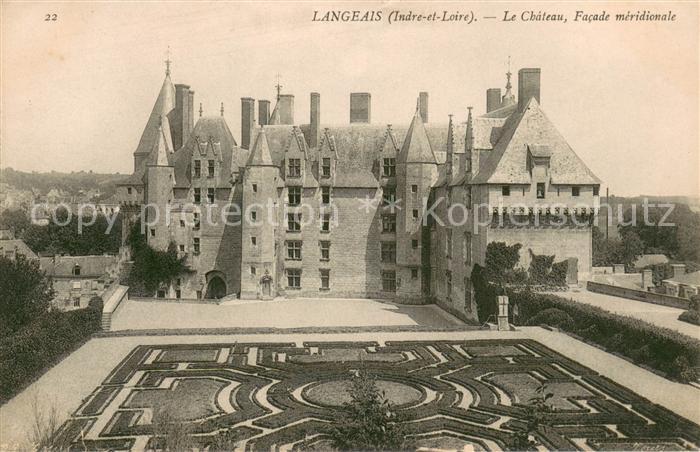 Langeais Chateau facade méridionale Parc Schloss Park