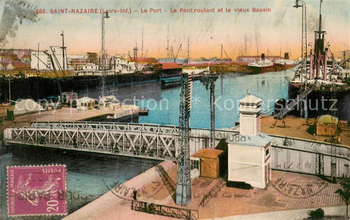 Saint-Nazaire Loire-Atlantique Port Pont roulant et le vieux bassin