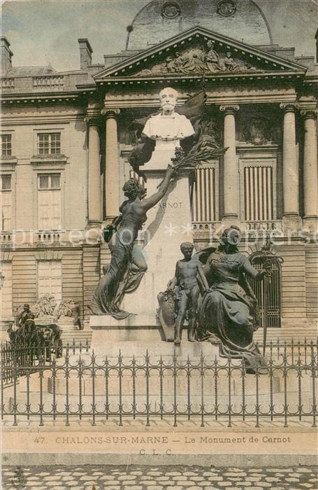 Chalons-sur-Marne Monument de Carnot Statue Buste