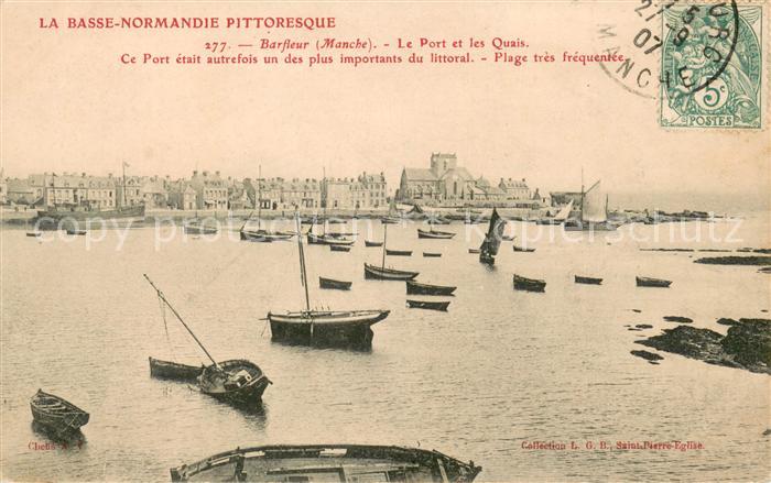 Barfleur Manche Le port et les quais