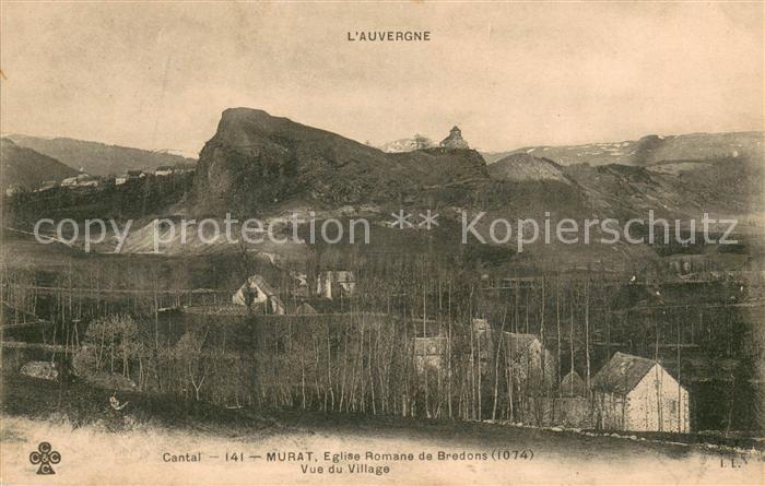 Murat Cantal Eglise Romane de Bredons vue du village