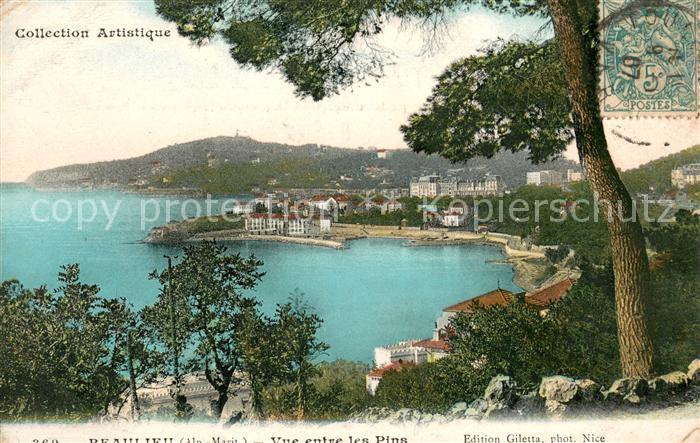 Beaulieu-sur-Mer Vue entre les pins