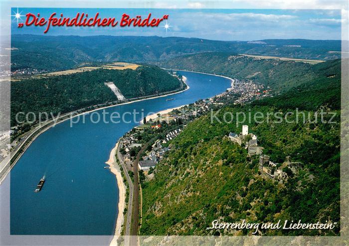 Kamp-Bornhofen Burgen Die feindlichen Brueder Sterrenberg und Liebenstein Fliege