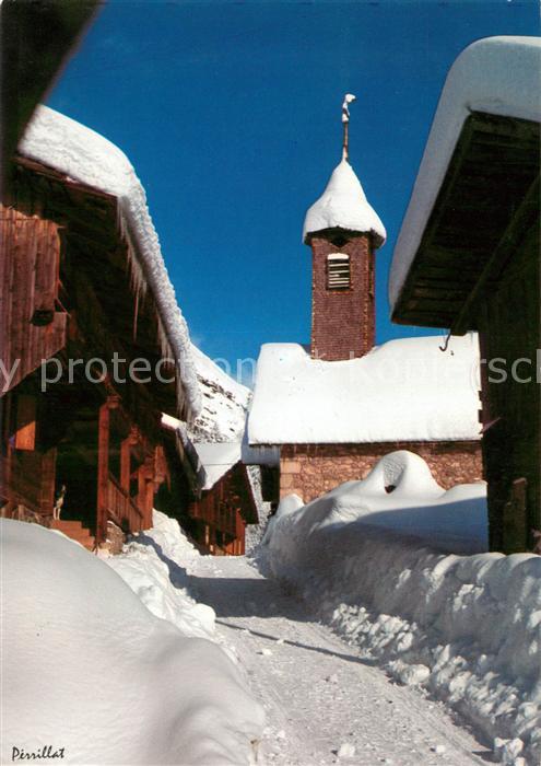 Le Grand-Bornand Le Chinaillon Chapelle sous la neige Station sports d hiver