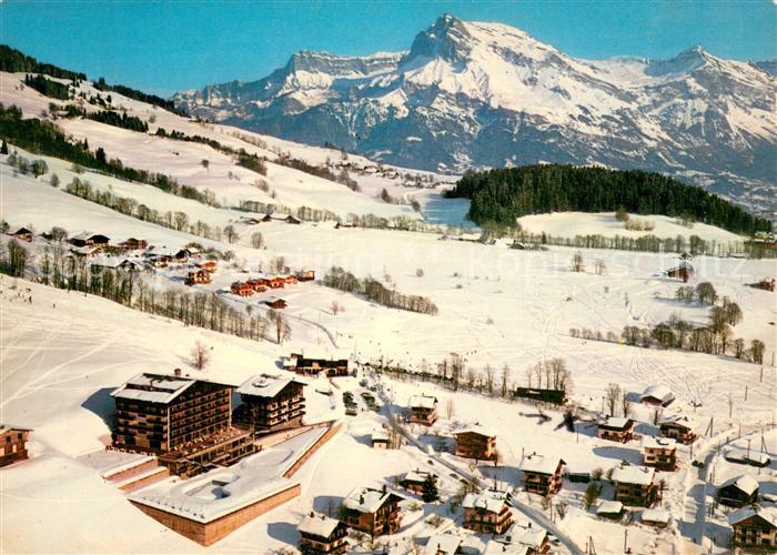 Megeve Panorama sur les Aiguilles de Warens en hiver Station Sports d hiver vue