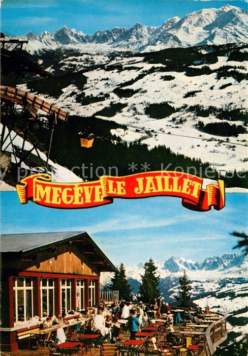 Megeve Skigebiet Le Jaillet Bergrestaurant Sonnenterrasse Alpen