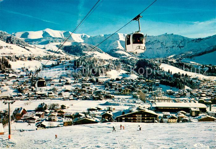 Megeve Vue Generale en hiver Mont Joly Télécab