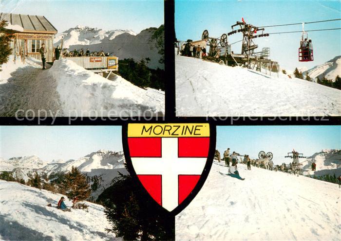 Morzine Panorama Super Morzine Wintersportplatz Franzoesische Alpen Wappen