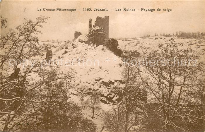 Crozant Les Ruines Paysage de neige