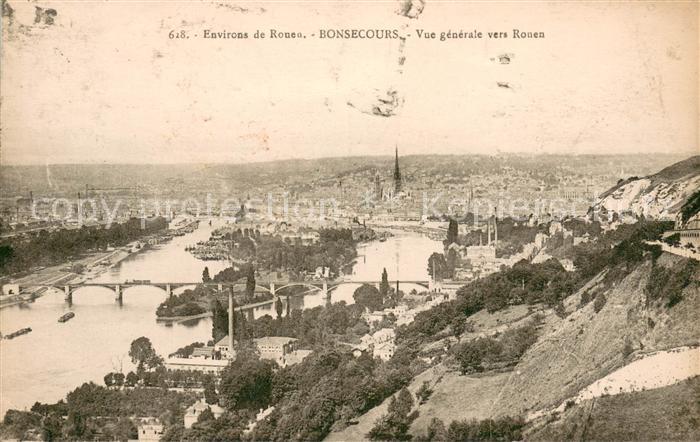 Bonsecours 76 Vue generale vers Rouen