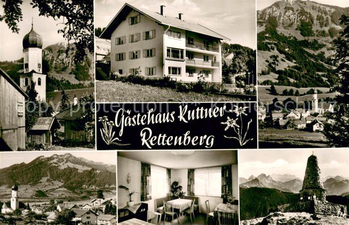 Rettenberg Oberallgaeu Gaestehaus Kuttner Gaststube Kirche Panorama