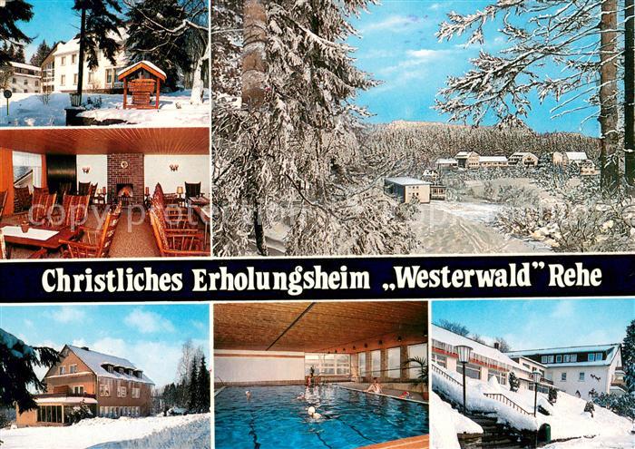 Rehe Westerwald Stiftung Christl Erholungsheim Westerwald Gastraum Hallenbad
