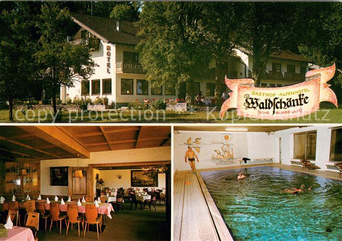 Ried Kochel See Landgasthof Alpenhof Waldschaenke Gastraum Hallenbad