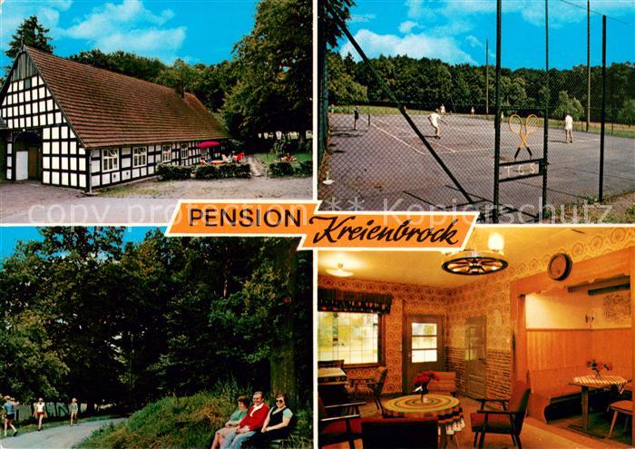 Stemwede Pension Kreienbrock Gaststube Tennisplatz Waldpartie
