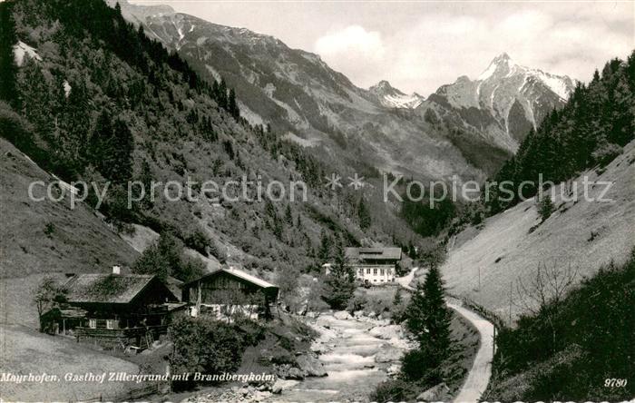 Mayrhofen Zillertal Gasthaus Zillergrund mit Brandbergkolm Zillertaler Alpen