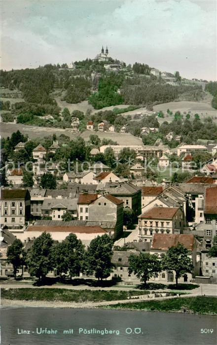 Urfahr Linz Donau Blick ueber die Donau zum Poestlingberg