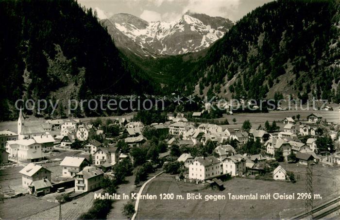 Mallnitz Kaernten Panorama Blick gegen Tauerntal mit Geisel