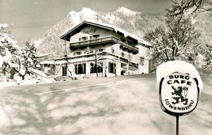 Marquartstein Burg Cafe Winterlandschaft Alpen