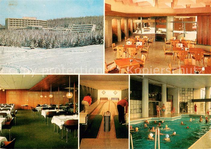 Buntenbock Erholungsheim der IG Metall Speisesaal Kegelbahn Hallenbad