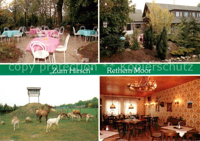 Moor Rethem Aller Gaststaette Zum Hirsch Gastraum Terrasse Tierpark