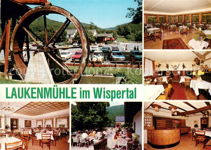 Lorch Rheingau Restaurant Cafe Laukenmuehle im Wispertal Wasserrad