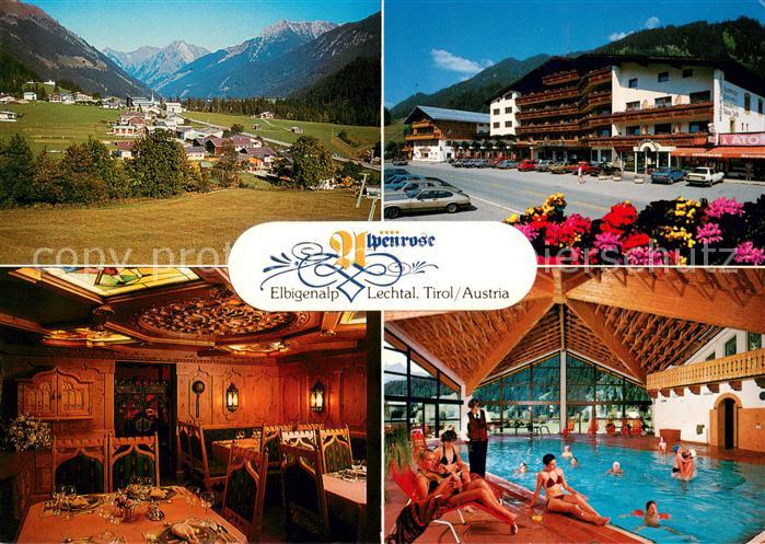 Elbigenalp Sporthotel Alpenrose Hallenbad Panorama Alpen