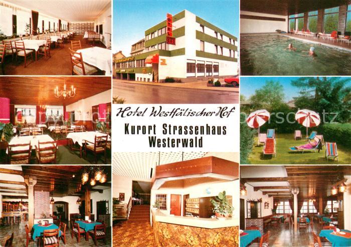 Strassenhaus Hotel Westfaelischer Hof im Westerwald Restaurant Hallenbad Garten
