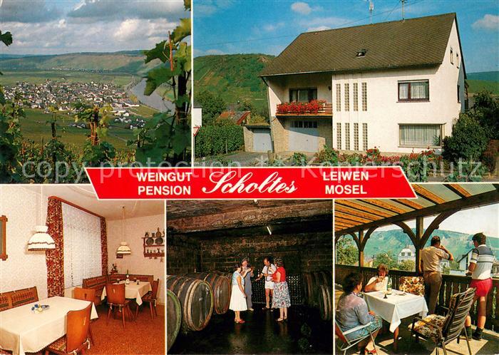 Leiwen Mosel Weingut Pension Scholtes Weinkeller Landschaftspanorama Weinberge