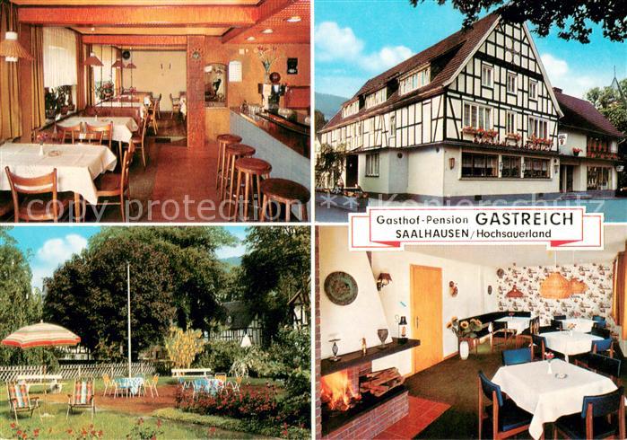 Saalhausen Sauerland Gasthof Pension Gastreich Gaststube Bar Gartenterrasse Kami